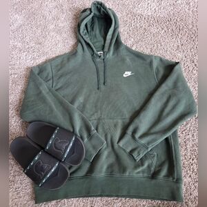 LG Nike Green Hoodie and MSU Spartan Black Slides size 7